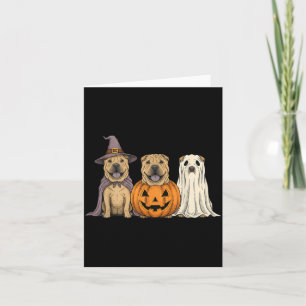Spooky Ghost Shar Pei Pumpkin Halloween Dog Lover Card