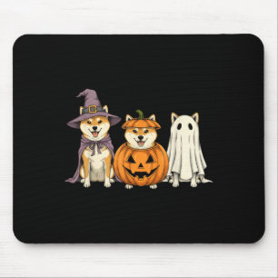 Spooky Ghost Shiba Inu Pumpkin Halloween Dog Lover Mouse Pad