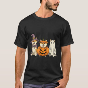 Spooky Ghost Shiba Inu Pumpkin Halloween Dog Lover T-Shirt