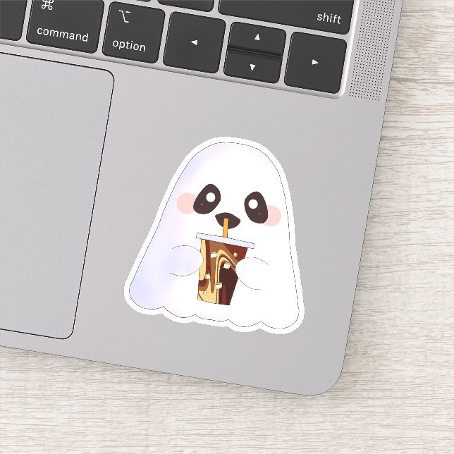 Spooky Ghost With Iced Coffee  (Detail)