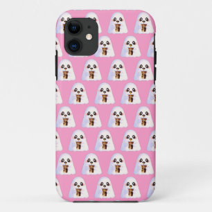 Spooky Ghost With Iced Coffee  iPhone 11 Case