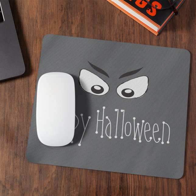Spooky Ghostly Ghoul Eyes Drawing Mouse Pad (Happy Halloween custom mousepad.)