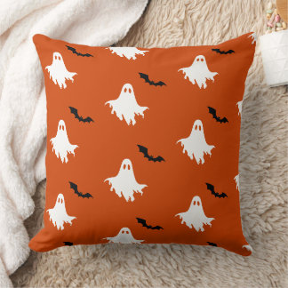 Spooky Ghosts and Bats Pattern Cushion