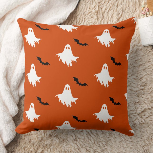 Spooky Ghosts and Bats Pattern  Cushion (Blanket)