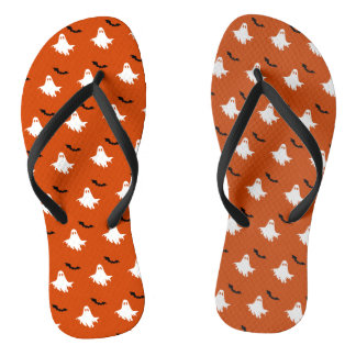 Spooky Ghosts and Bats Pattern Thongs