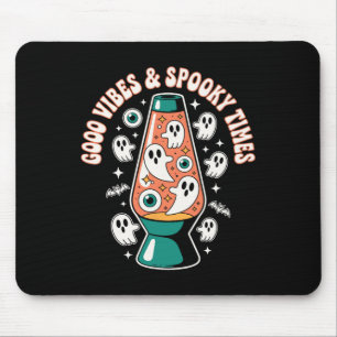 Spooky Ghosts In A Retro Lamp Mouse Pad