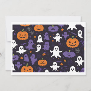 Spooky Ghosts, Pumpkins, & Skulls Halloween Wrappi Invitation