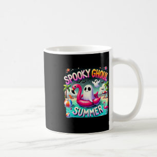 Spooky Ghoul Summer Cute Ghost Flamingo Hello Summ Coffee Mug