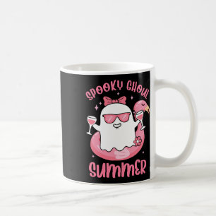 Spooky Ghoul Summer Cute Ghost Flamingo Summer Vib Coffee Mug