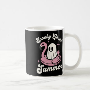 Spooky Ghoul Summer Cute Ghost Flamingo Summer Vib Coffee Mug