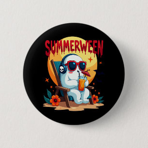 Spooky Ghoul Summer, Happy Summerween 6 Cm Round Badge