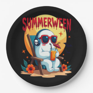Spooky Ghoul Summer, Happy Summerween Paper Plate