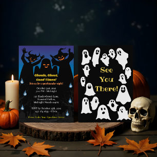 Spooky Ghouls Shadow Halloween Party Invitation