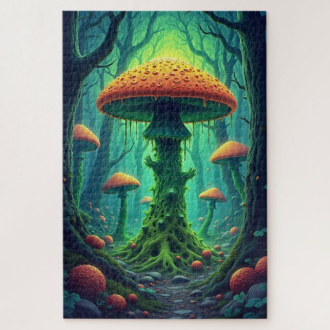 Spooky Giant Mushroom Jigsaw Puzzle (Vertical)