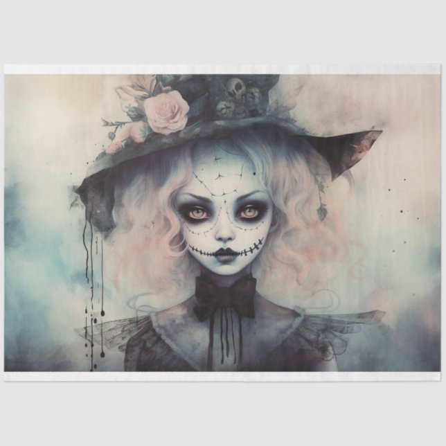 Spooky Girl 5 Decoupage Paper (Front)