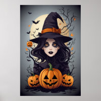 Spooky Girl and Pumpkin Carving - Get Yours Today!