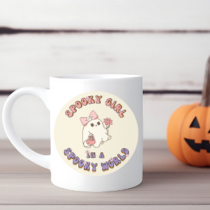 Spooky girl in a Spooky World ghost Halloween Coffee Mug