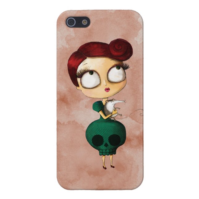Spooky girl with Opossum iPhone Case (Back)