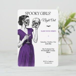 Spooky Girls Night Out Halloween Cocktail Invitation