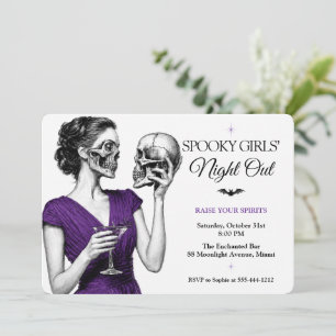 Spooky Girls Night Out Halloween Cocktail Invitation