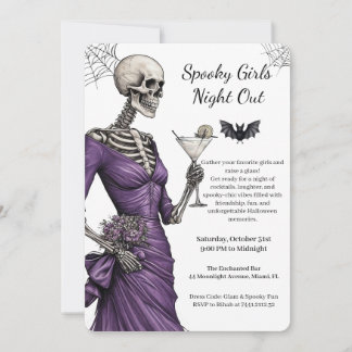 Spooky Girls Night Out Halloween Invitation Gothic