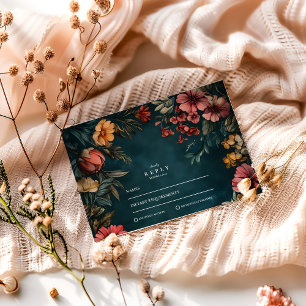 Spooky Glam Wedding RSVP Card