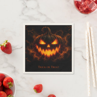 Spooky Glow Halloween Jack-O'-Lantern Napkin