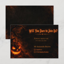 Spooky Glow Halloween Party RSVP Card