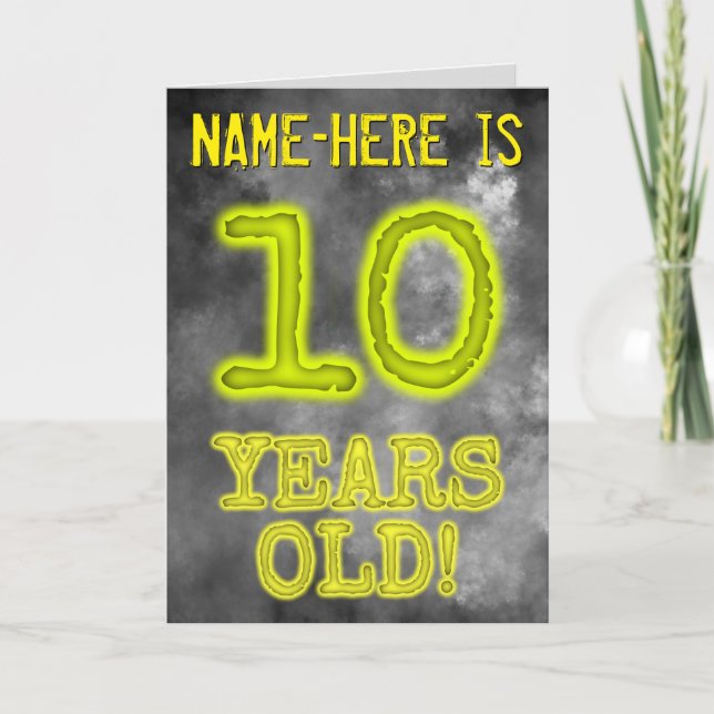 Spooky Glowing Aura Look "10 YEARS OLD!" + Name Card (Front)