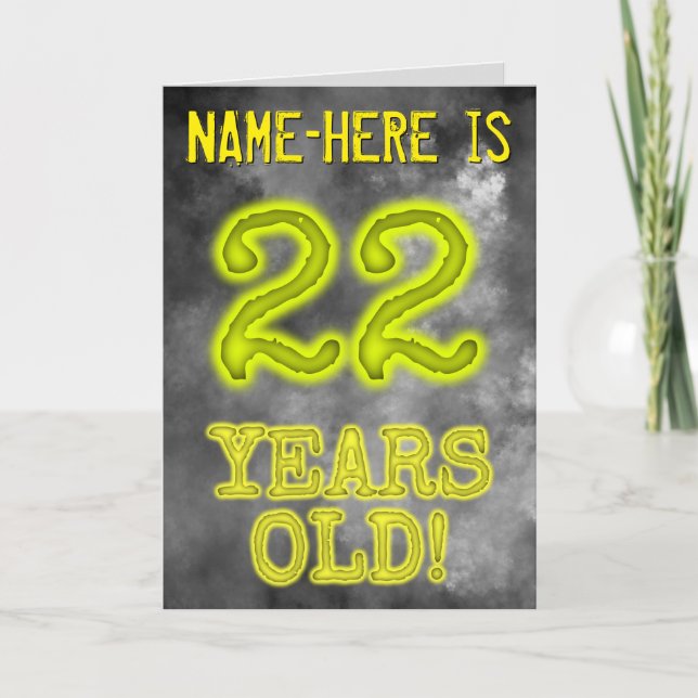 Spooky Glowing Aura Look "22 YEARS OLD!" + Name Card (Front)