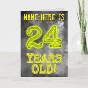 Spooky Glowing Aura Look "24 YEARS OLD!" + Name Card