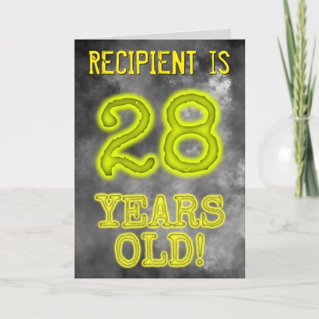 Spooky Glowing Aura Look "28 YEARS OLD!" + Name Card (Front)