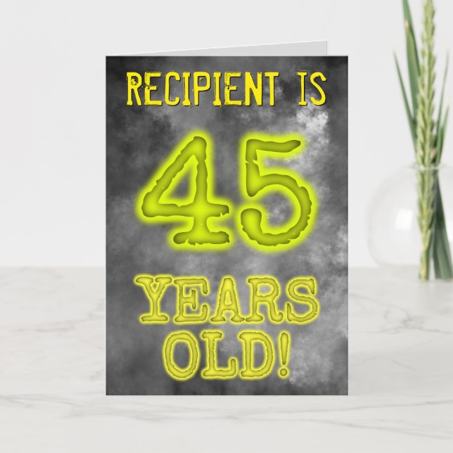 Spooky Glowing Aura Look "45 YEARS OLD!" + Name Card (Front)