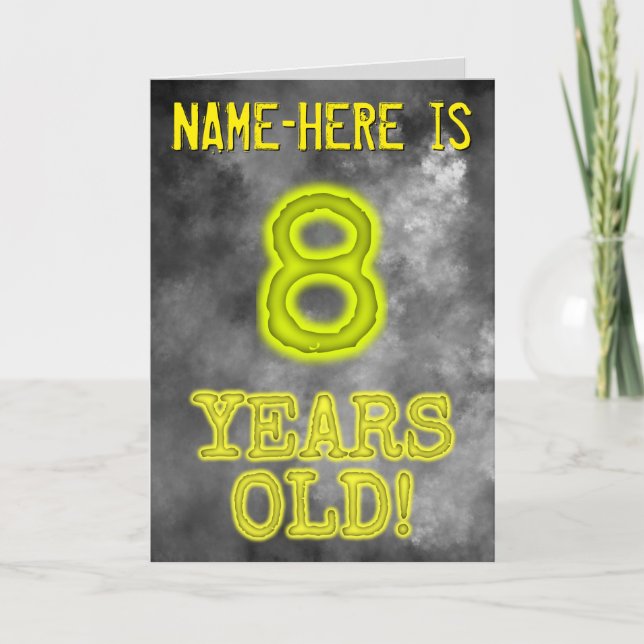 Spooky Glowing Aura Look "8 YEARS OLD!" + Name Card (Front)