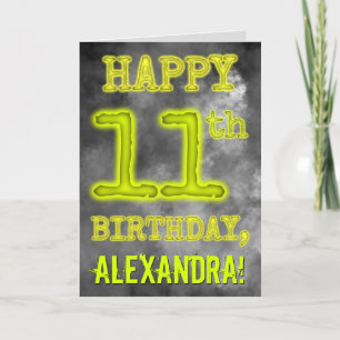 Spooky Glowing Aura Look "HAPPY 11th BIRTHDAY" Card