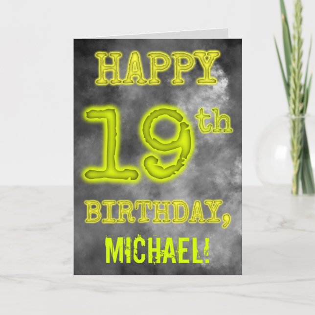 Spooky Glowing Aura Look "HAPPY 19th BIRTHDAY" Card (Front)