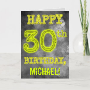 Spooky Glowing Aura Look "HAPPY 30th BIRTHDAY" Card