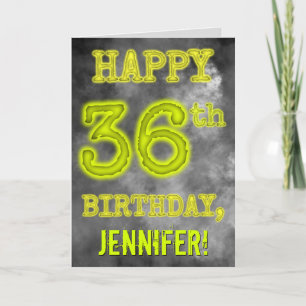 Spooky Glowing Aura Look "HAPPY 36th BIRTHDAY" Card