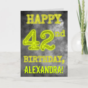 Spooky Glowing Aura Look "HAPPY 42nd BIRTHDAY" Card