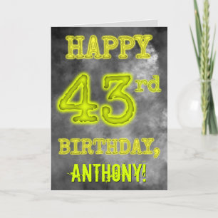 Spooky Glowing Aura Look "HAPPY 43rd BIRTHDAY" Card