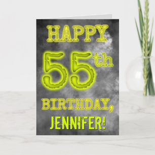 Spooky Glowing Aura Look "HAPPY 55th BIRTHDAY" Card