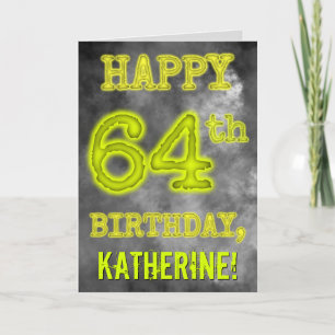 Spooky Glowing Aura Look "HAPPY 64th BIRTHDAY" Card