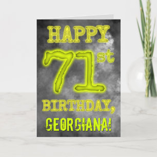 Spooky Glowing Aura Look "HAPPY 71st BIRTHDAY" Card