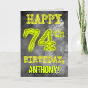 Spooky Glowing Aura Look "HAPPY 74th BIRTHDAY" Card