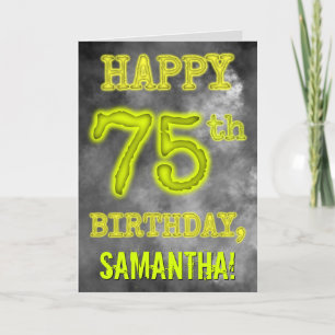 Spooky Glowing Aura Look "HAPPY 75th BIRTHDAY" Card