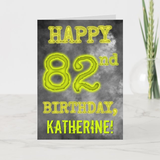 Spooky Glowing Aura Look "HAPPY 82nd BIRTHDAY" Card (Front)