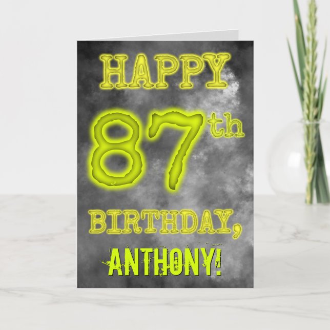 Spooky Glowing Aura Look "HAPPY 87th BIRTHDAY" Card (Front)