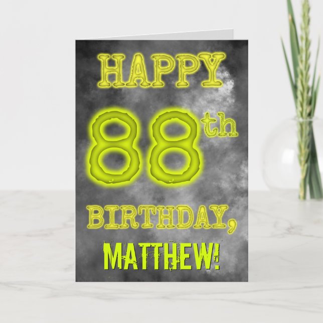 Spooky Glowing Aura Look "HAPPY 88th BIRTHDAY" Card (Front)