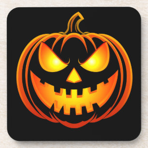 Spooky Glowing Halloween Pumpkin Coaster