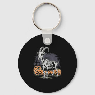 Spooky Goat Skeleton Halloween Creepy Gothic Funny Key Ring